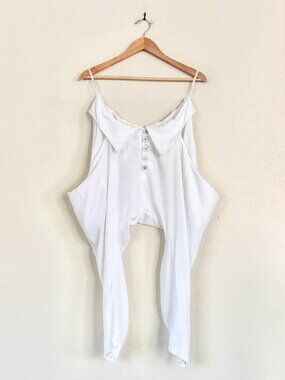 ONE TEASPOON Drop Crotch Button Fly Harem Pants in White